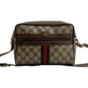GUCCI Brown Leather Pochette Shoulder Bag